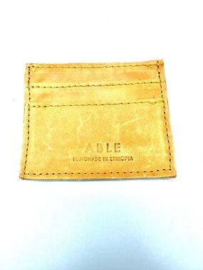 ABLE Handmade Leather Card Holder Wallet Tan Cognac Slim Minimalist Ethiopia